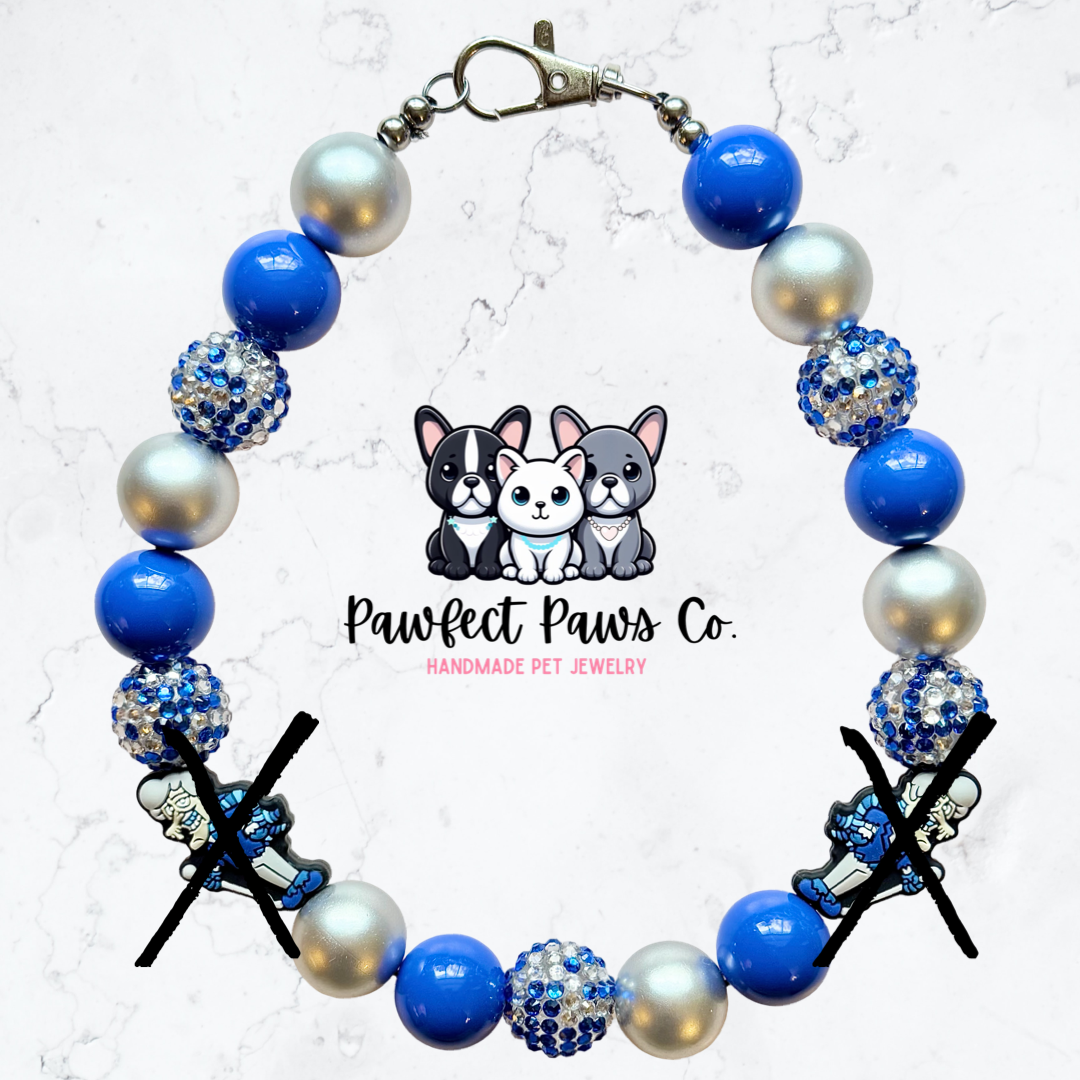 Snow Miser Sparkle* Blue & Silver Sparkle Classic Christmas Custom Beaded Dog/Cat Necklace!