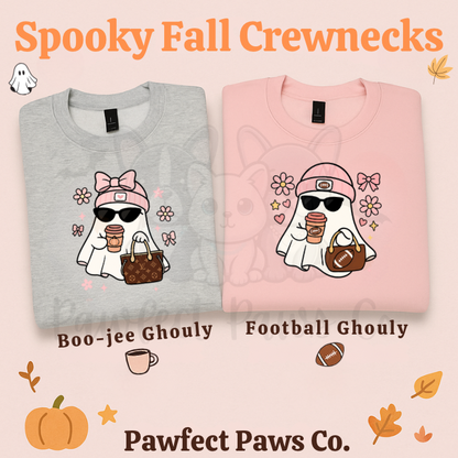 Boo-Jee Ghouly Football Halloween/Fall Crewneck