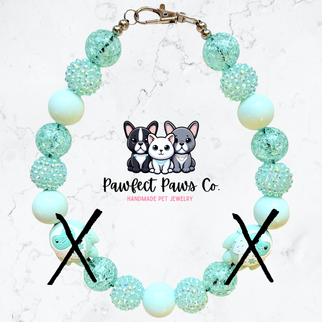 Snow Cuddly* Blue Sparkle Winter Custom Beaded Dog/Cat Necklace!