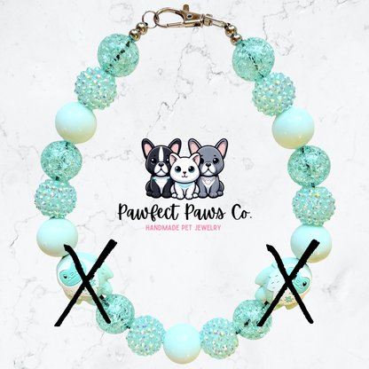 Snow Cuddly* Blue Sparkle Winter Custom Beaded Dog/Cat Necklace!