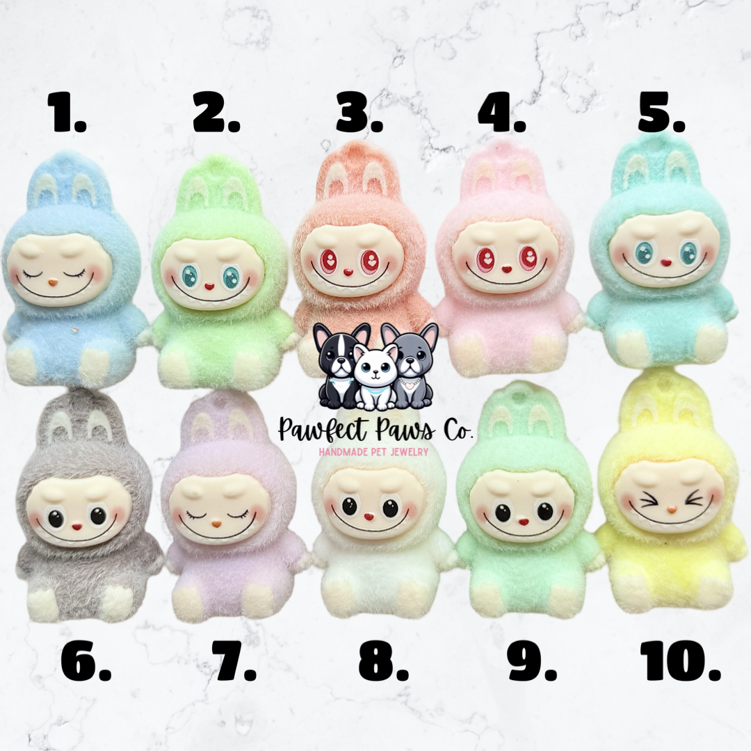 LaBujee Bling* Pearl with Labubu Hanging Charm Custom Beaded Dog/Cat Collar Necklace!