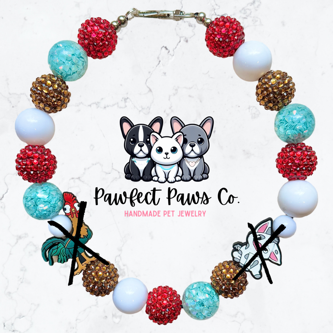 The Ocean is Calling* Tropical Moana, Pua & HeiHei Custom Beaded Dog/Cat Necklace!