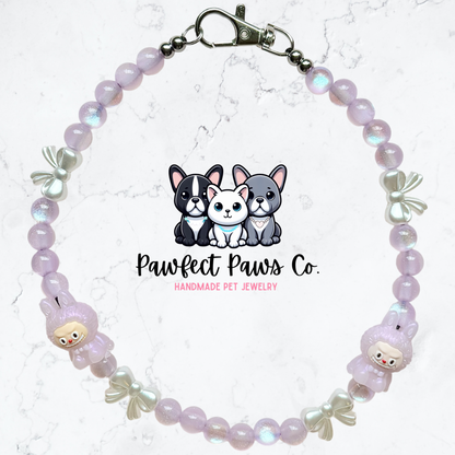 LaBujee Purple* Purple Labubu Custom Beaded Dog/Cat Necklace!