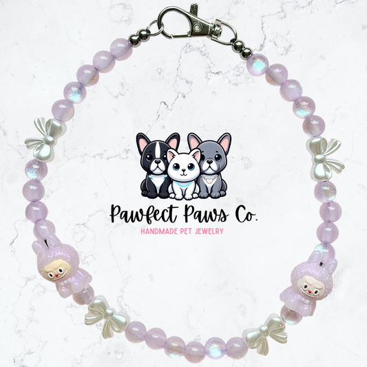 LaBujee Purple* Purple Labubu Custom Beaded Dog/Cat Necklace!