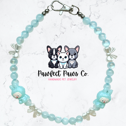 LaBujee Blue* Blue Labubu Custom Beaded Dog/Cat Necklace!