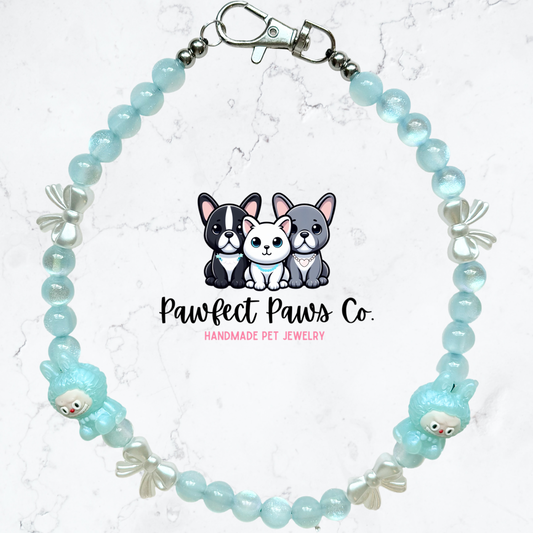LaBujee Blue* Blue Labubu Custom Beaded Dog/Cat Necklace!