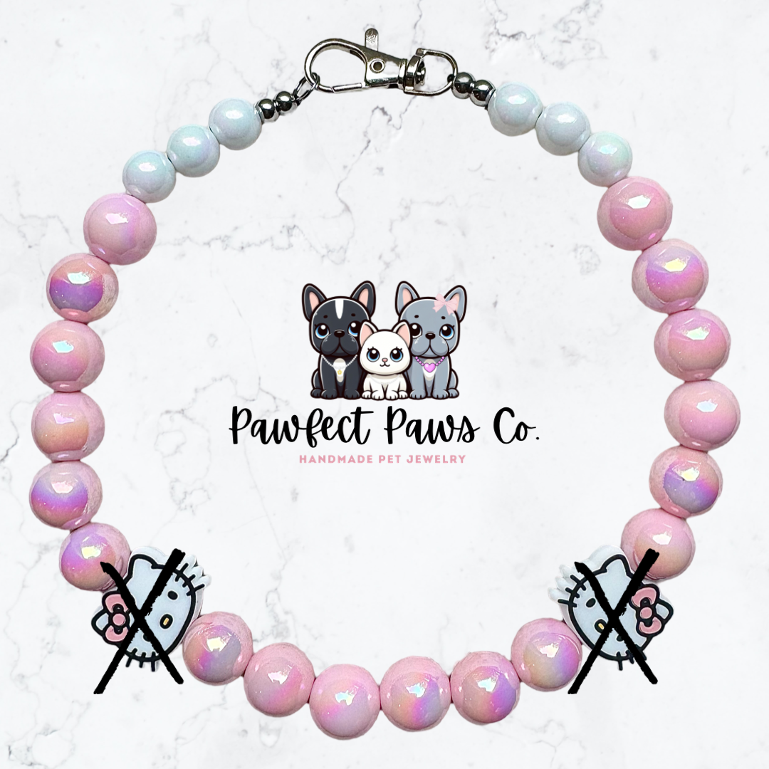 Hello Purrls* Hello Kitty Pink Custom Beaded Dog/Cat Collar Necklace!