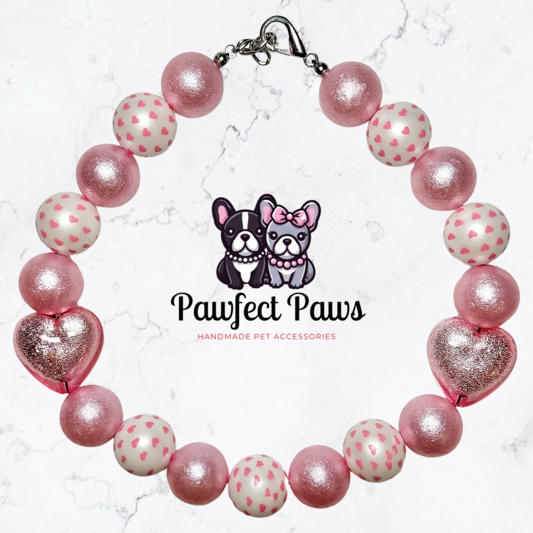 ¡Collar para perro o gato con cuentas personalizado Adore You*!