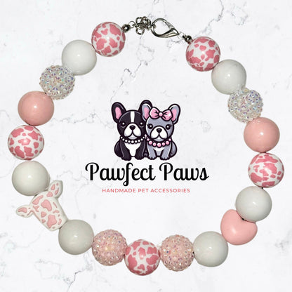 I Love Moo* Custom Beaded Dog/Cat Collar Necklace!