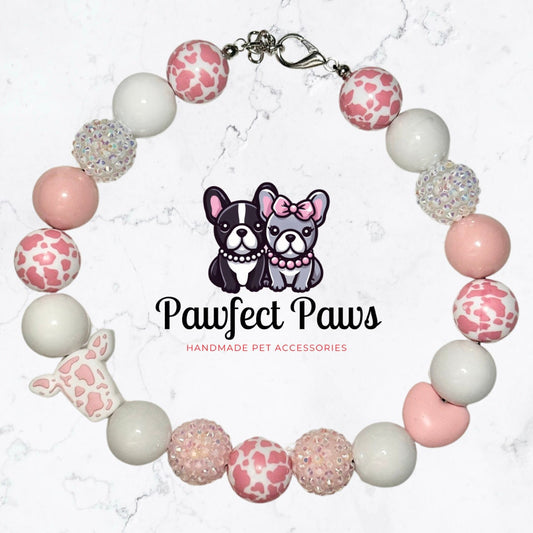 I Love Moo* Custom Beaded Dog/Cat Collar Necklace!