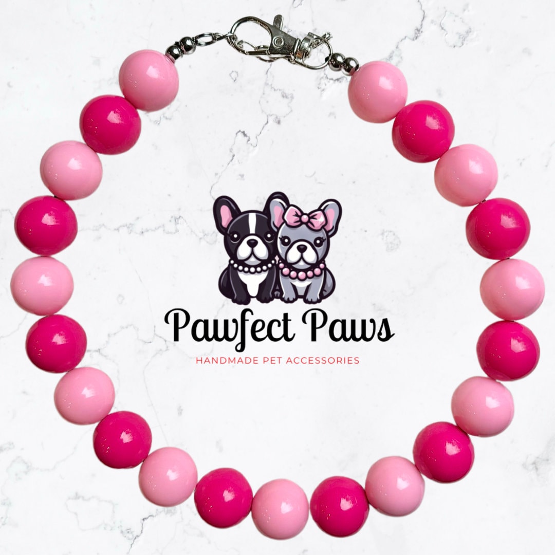 Pawsh Pink* Pink & Hot Pink Barbie Day Custom Beaded Dog/Cat Collar Necklace!