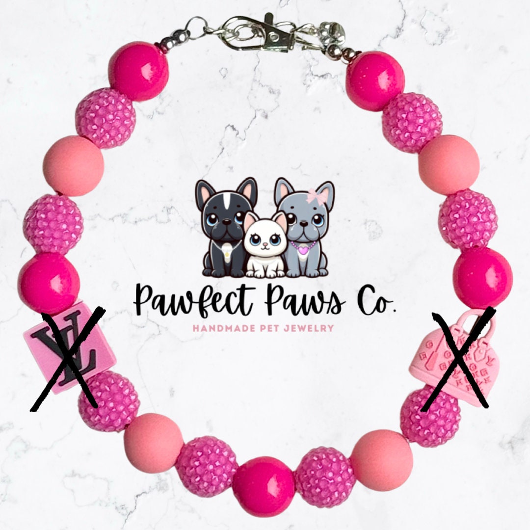 Boujee One * Pink & Coral Luxury Sparkle Custom Beaded Dog/Cat Collar Necklace! For Lola’s Birthday Pawty!