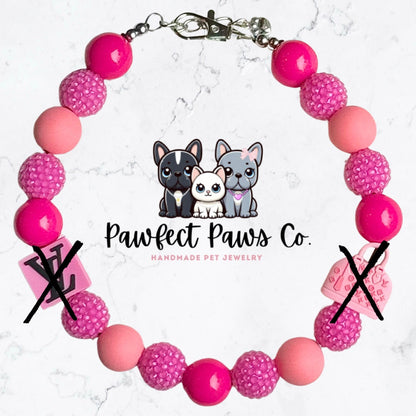 Boujee One * Pink & Coral Luxury Sparkle Custom Beaded Dog/Cat Collar Necklace! For Lola’s Birthday Pawty!