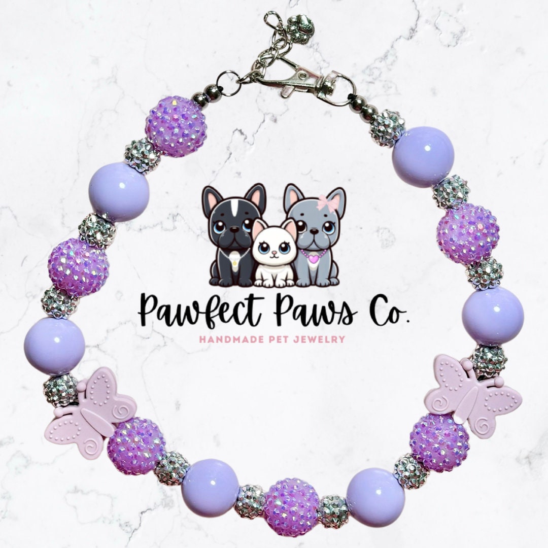 Butterfly Kisses * Custom Beaded Dog/Cat Collar Necklace!