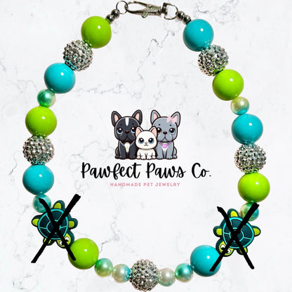 Turtle Tails* Custom Beaded Dog/Cat Collar Necklace!