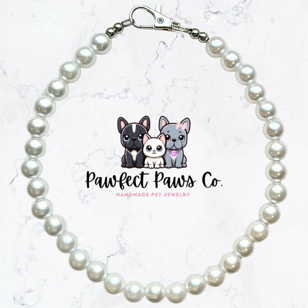 Paws off my Pearls* Pearl Custom Beaded Dog/Cat Collar Necklace!