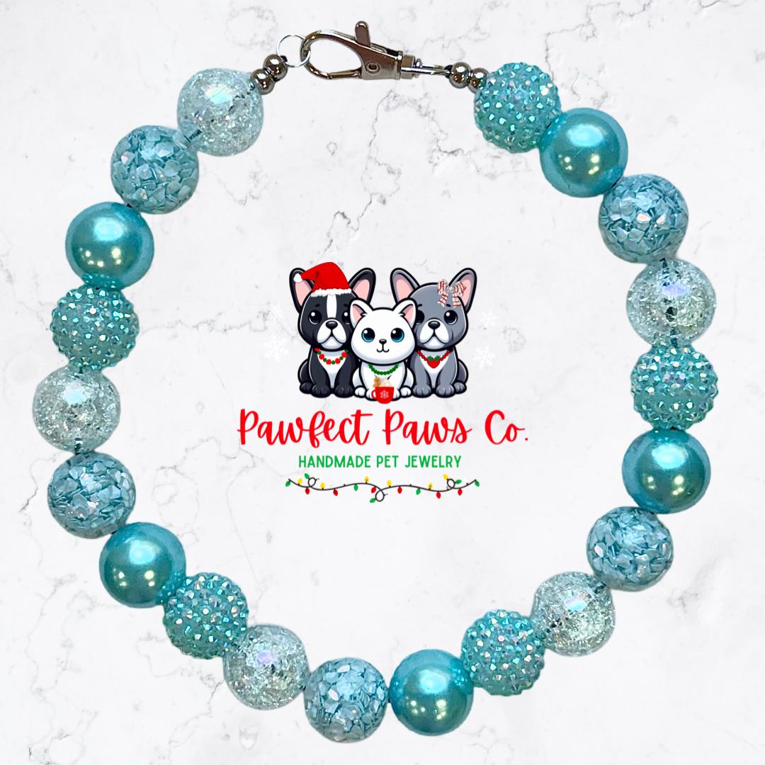 Frozen* Blue Sparkle Snowflake Custom Beaded Dog/Cat Necklace!